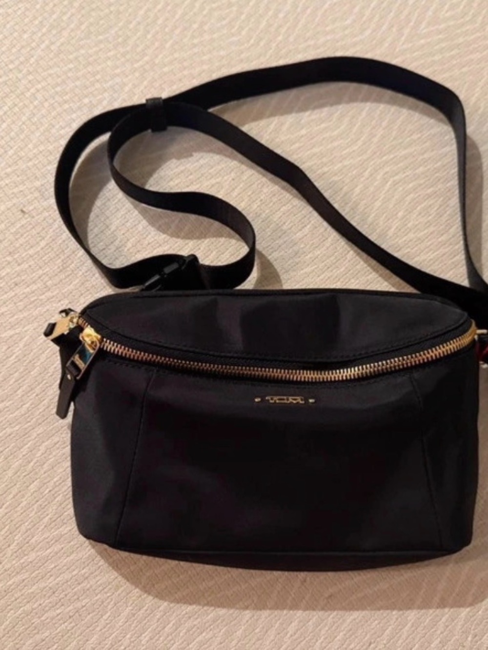 Black Tumi Arden Crossbody Bag with Gold Hardware NWT